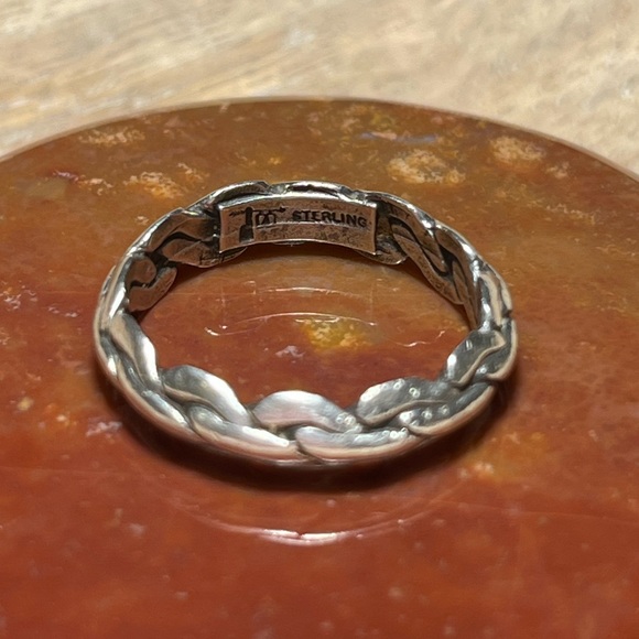 Rope Chain 925 Sterling Silver Band Ring - Picture 5 of 15